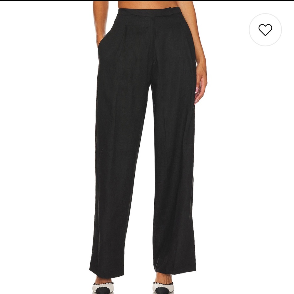 Faithfull The Brand Black Linen Wide Leg Cedros Pants Revolve